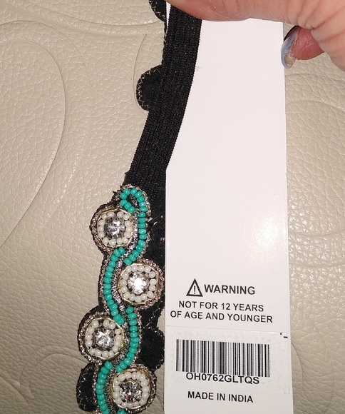 Boho Crystal & Turquoise Seed Bead Headband - Picture 9 of 16